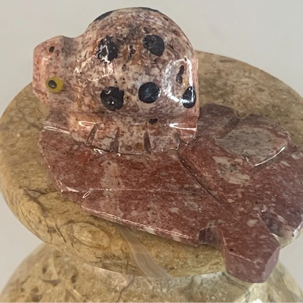 Miniature LADYBUG Stone Carving Mini BEETLE Figurine Steatite Soapstone Insect